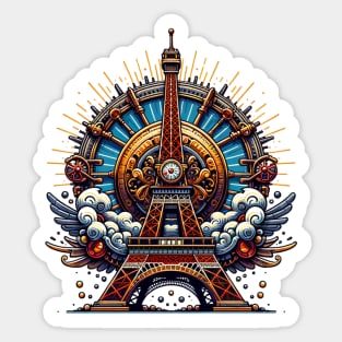 Steampunk Bastille Day Eiffel Tower Sticker